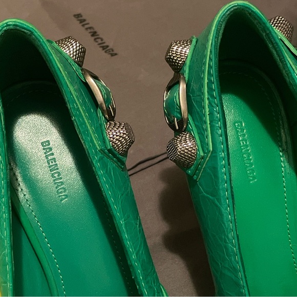 Balenciaga Agneau Arena Cagole Pumps Green Size 7 Made in Italy - Picture 11 of 15
